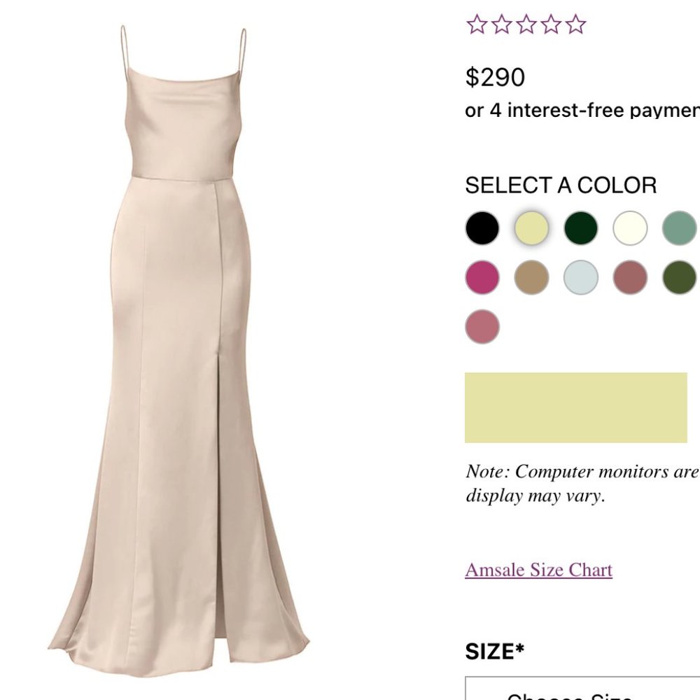 Perfect Bridesmaid Amsale Champagne Chloe Dress